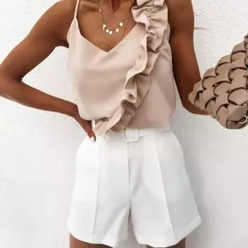 Женский топ-комбинезон с открытой спиной и оборками, сексуальный темперамент S чёрный