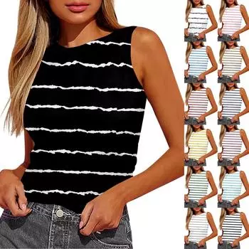 Женский топ-майка без рукавов с плиссировкой L чёрный