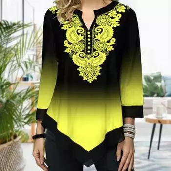 Женский топ с длинным рукавом градиентного цвета из полиэстера и кружева в тон XL небесно-голубой