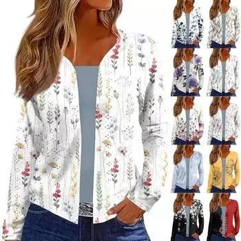 Женский топ с длинным рукавом и принтом, повседневная мода на выходные, тонкий кардиган, блузка XXL винный