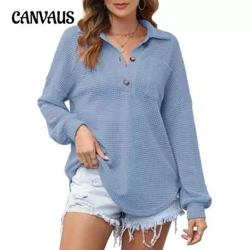 Женский топ с длинными рукавами из вафельной трикотажной ткани больших размеров S чёрный