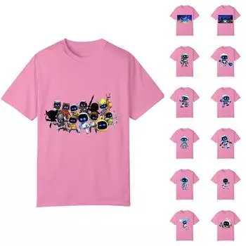 Женский топ с коротким рукавом и принтом на шее L синий