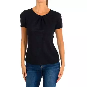 Женский топ с короткими рукавами и круглым вырезом 6Z2M6T2JB6Z 38 чёрный