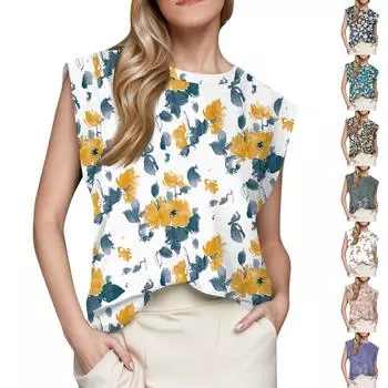 Женский топ с короткими рукавами, летняя майка с принтом, базовая футболка, повседневная свободная одежда L