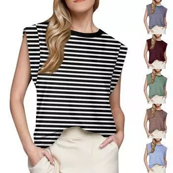 Женский топ с короткими рукавами, летняя майка с принтом, базовая футболка, повседневная свободная одежда L чёрный