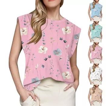 Женский топ с короткими рукавами, летняя майка с принтом, базовая футболка, повседневная свободная одежда L белый