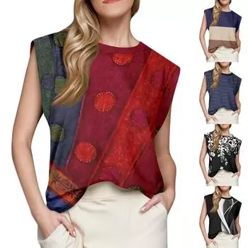 Женский топ с короткими рукавами, летняя майка с принтом, базовая футболка, повседневная свободная одежда L чёрный