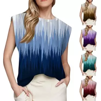 Женский топ с короткими рукавами, летняя майка с принтом, базовая футболка, повседневная свободная одежда L коричневый