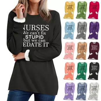 Женский топ с круглым вырезом и буквенным принтом, утолщенный плюшевый кашемировый теплый длинный топ L зелёный