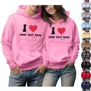 Женский топ с круглым вырезом и длинными рукавами, пуловер с принтом ко Дню святого Валентина, парная толстовка L бежевый