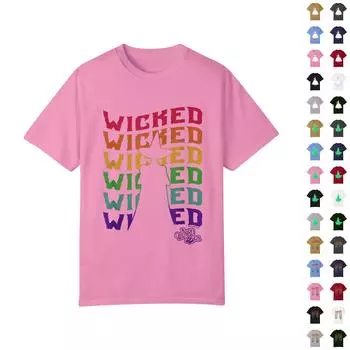 Женский топ с круглым вырезом и короткими рукавами с принтом «Ведьма» L чёрный