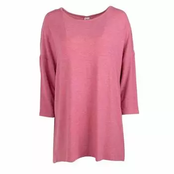 Женский топ с круглым вырезом и рукавами 3/4 ТОЛЬКО M розовый