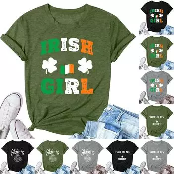 Женский топ с круглым вырезом, повседневный принт, футболка с короткими рукавами S