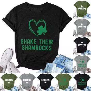 Женский топ с круглым вырезом, повседневный принт, футболка с короткими рукавами S