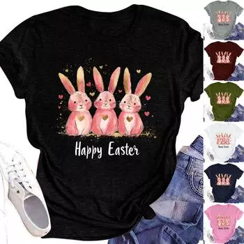 Женский топ с круглым вырезом, повседневный принт, футболка с короткими рукавами L армия зеленый