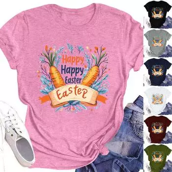 Женский топ с круглым вырезом, повседневный принт, футболка с короткими рукавами L армия зеленый