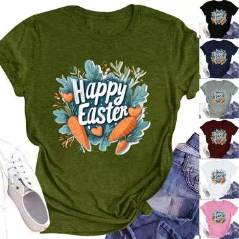 Женский топ с круглым вырезом, повседневный принт, футболка с короткими рукавами XXL