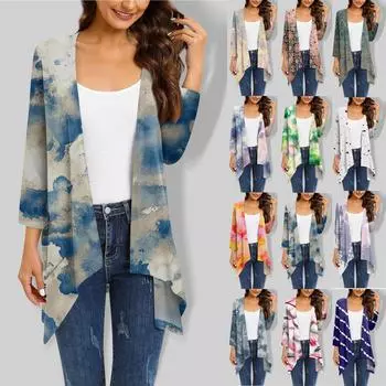 Женский топ с рукавом 3/4 в стиле ретро, легкая куртка-кардиган с карманом L красный