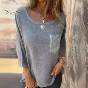 Женский топ с v-образным вырезом, круглым вырезом и длинными рукавами, свободный однотонный пуловер, рубашка для работы, вечеринки, отдыха XL светло-зеленый