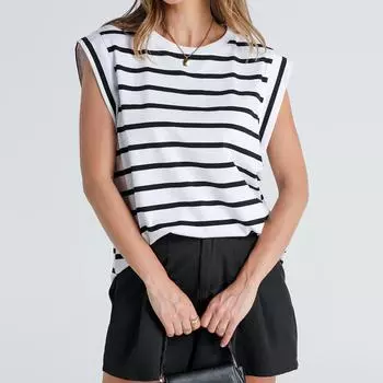 Женский топ с закрытыми рукавами, летний жилет, базовая футболка, свободная L