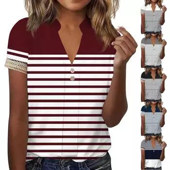 Женский топ, свободная повседневная футболка с v-образным вырезом и кружевными рукавами, топ с короткими рукавами и принтом XL серый