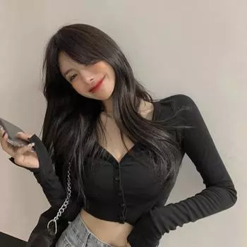 Женский топ в стиле ретро, тонкий облегающий однобортный короткий стиль L