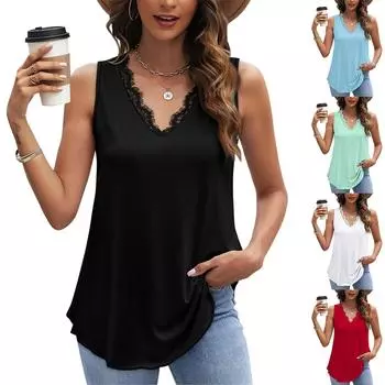 Женский топ-жилет с круглым вырезом в стиле пэчворк L чёрный