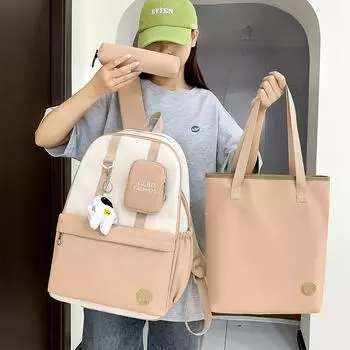 Женский трехсекционный нейлоновый рюкзак, школьный рюкзак большой вместимости для кампуса синий