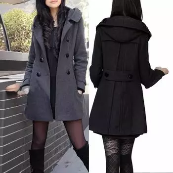Женский тренчкот, повседневная ветровка с лацканами, длинная женская куртка, двубортные пальто для женщин на весну и осень XS