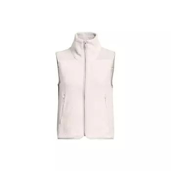 Женский тренировочный жилет Under Armour Mission Solid Color Stand Collar Fleece, белый 1378864-112 S