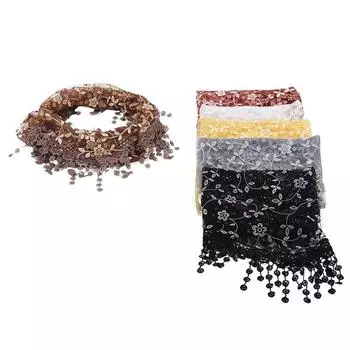 Женский треугольный шарф для церкви, молитвенная шаль, вышитая кружевная вуаль, цветочные кисточки, вуали, мантильи для церковного кулона, шарф One Size белый