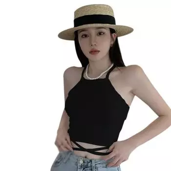 Женский трикотажНый камзол Без рукавов Летний наряд Criss Cross