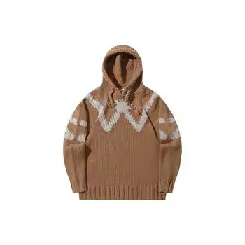 Женский трикотажный топ Li Ning с капюшоном и длинными рукавами, коричневый AMBT130-4 XL
