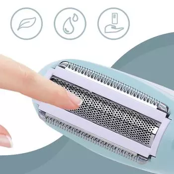 Женский триммер для бикини, водонепроницаемый триммер для волос на теле, безболезненная электрическая бритва на батарейках для бикини, подмышек, ног, рук зелёный