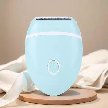 Женский триммер для бикини, водонепроницаемый триммер для волос на теле, безболезненная электрическая бритва на батарейках для бикини, подмышек, ног, рук зелёный