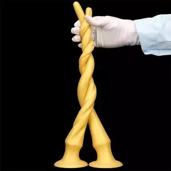 Женский удлиненный золотой силиконовый мягкий удлиненный кнут, удлиненный задний анальный штекер, полоска, анальный расширительный мастурбатор B