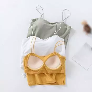 Женский укороченный топ на тонких бретелях, бесшовные мягкие майки без рукавов, базовые топы, спортивный бюстгальтер для йоги, укороченные топы на бретелях для тренировок M