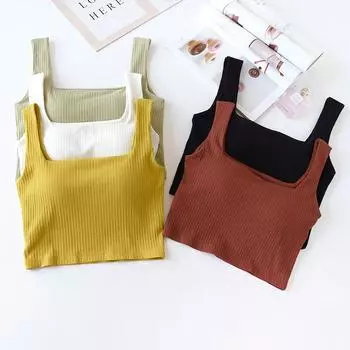 Женский укороченный топ с высокой талией и квадратным вырезом Small