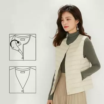 Женский ультралегкий пуховый жилет, легкий жилет, женский ветрозащитный теплый белый пуховик без рукавов на утином пуху, пальто XXXXL