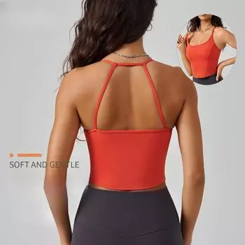 Женский уличный беспроводной удлиненный бюстгальтер для бега, противоударный спортивный жилет, сексуальный топ с перекрещивающимися бретельками для фитнеса и йоги S