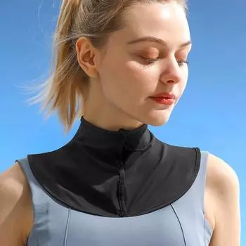 Женский уличный пуловер, охлаждающая шаль на плечо, искусственный воротник, гетры для шеи, анти-УФ-защита чёрный