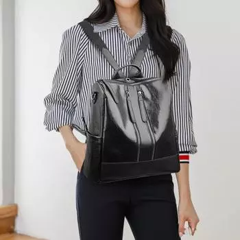 Женский универсальный рюкзак - просторная школьная сумка из искусственной кожи с регулируемыми ремнями, множеством карманов для колледжа и работы, сумка через плечо