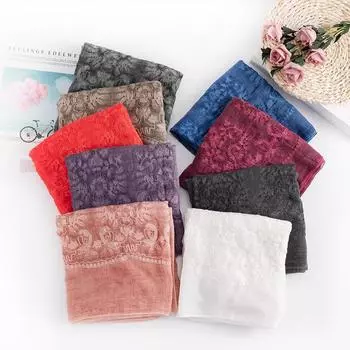 Женский универсальный вышитый шарф 200*95 см, длинная шаль 200*95