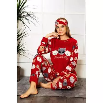 Женский уютный флисовый пижамный комплект, теплый костюм, новая одежда для отдыха с длинными рукавами, утолщенная модная женская одежда