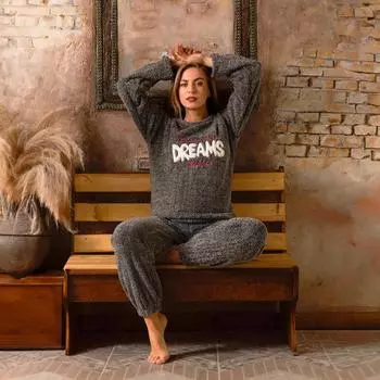 Женский уютный флисовый пижамный комплект, теплый костюм, новая одежда для отдыха с длинными рукавами, утолщенная модная женская одежда