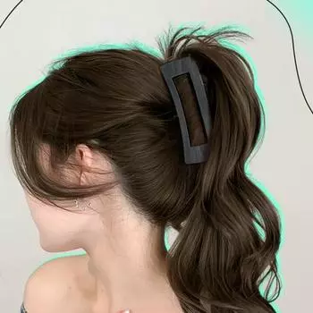 Женский вьющийся хвостик, наращивание шиньон с зажимом для когтей, пушистое натуральное высокотемпературное волокно, высокий хвост, длинный волнистый парик, синтетические волосы темно-коричневого