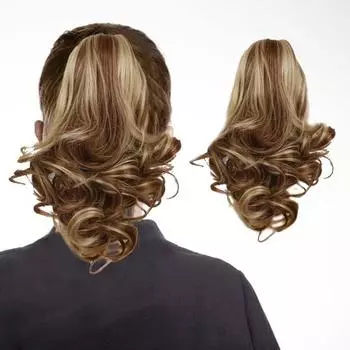 Женский вьющийся хвостик, наращивание шиньон с зажимом для когтей, пушистое натуральное высокотемпературное волокно, высокий хвост, длинный волнистый парик, синтетические волосы C