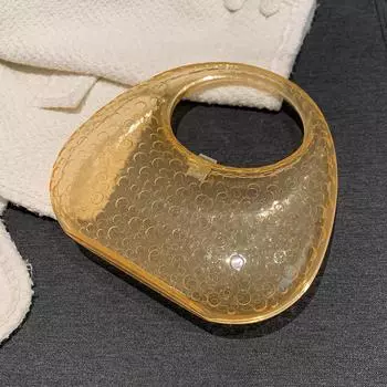 Женский вечерний клатч, однотонная изысканная сумка для ужина, прозрачная акриловая круглая сумка, практичная сумка, повседневная сумка на плечо оранжевый