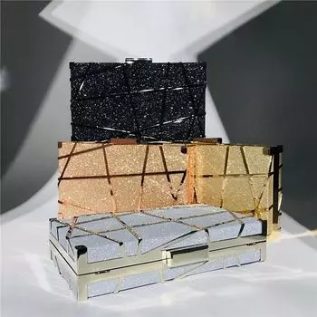 Женский вечерний клатч с блестками, женский дневной клатч с кристаллами, свадебный кошелек, вечерние, банкетный, черный/золотой, серебристый, bolsa feminina 19x11x4cm золотой