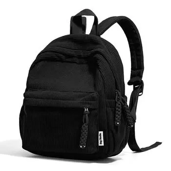 Женский вельветовый рюкзак чёрный